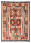 Kelim-tæppe - orientalsk - 194 x 147 cm - lysrød