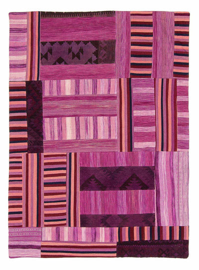Patchwork-tæppe 155x298cm - Uldtæppe