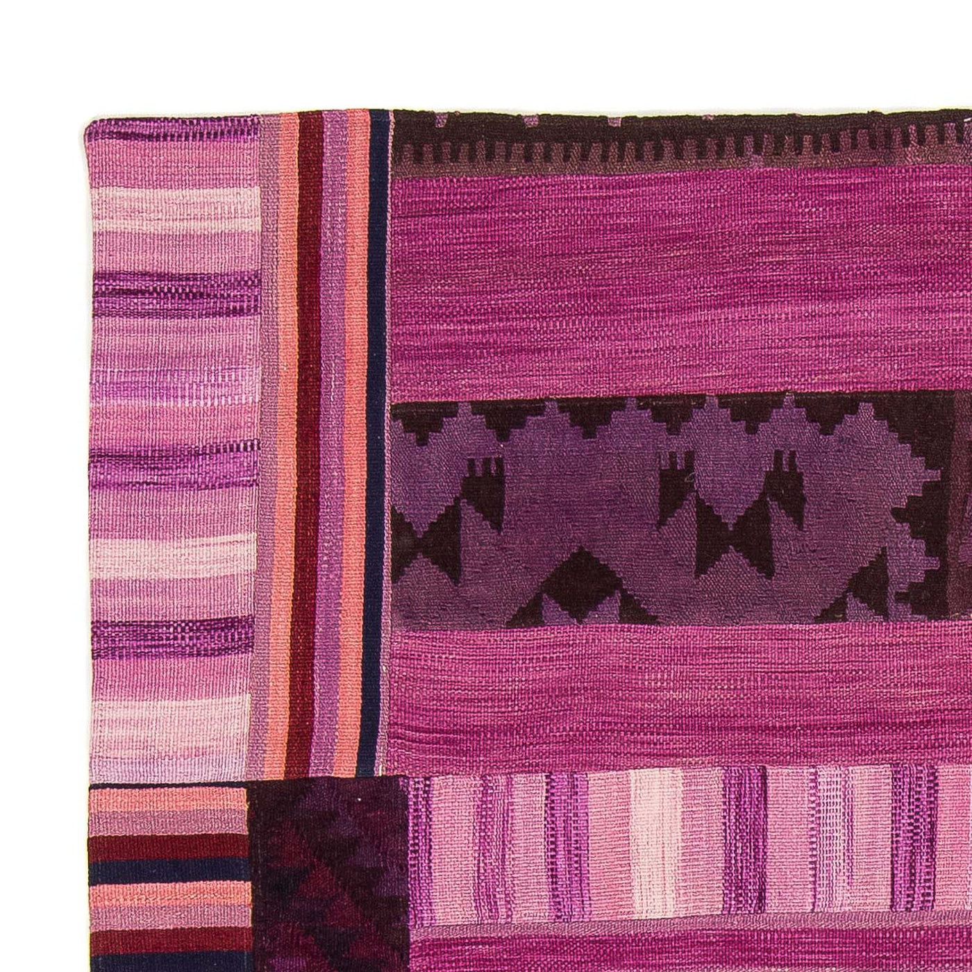Patchwork-tæppe 298x155cm - Uldtæppe