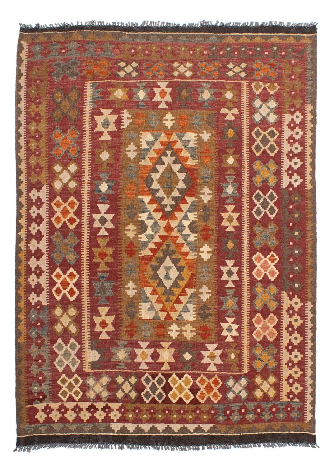 Kelim Carpet - Splash - 201 x 153 cm - flerfarvet