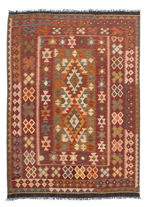 Kelim Carpet - Splash - 201 x 153 cm - flerfarvet