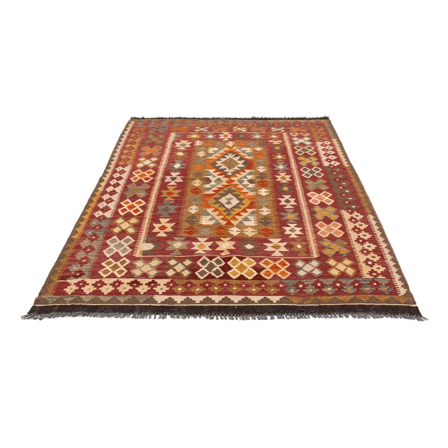 Kelim Carpet - Splash - 201 x 153 cm - flerfarvet