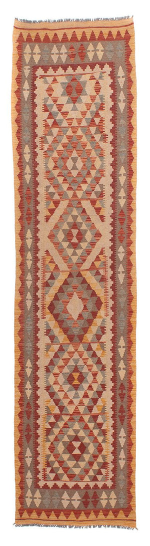Løber Kelim Carpet - Splash - 312 x 80 cm - flerfarvet