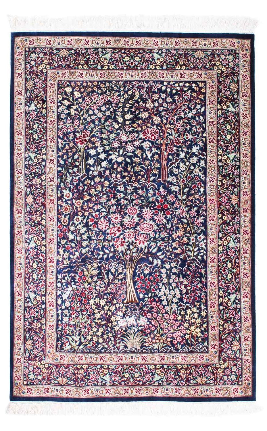 Persisk tæppe - Ghom - 152 x 100 cm - mørkeblå