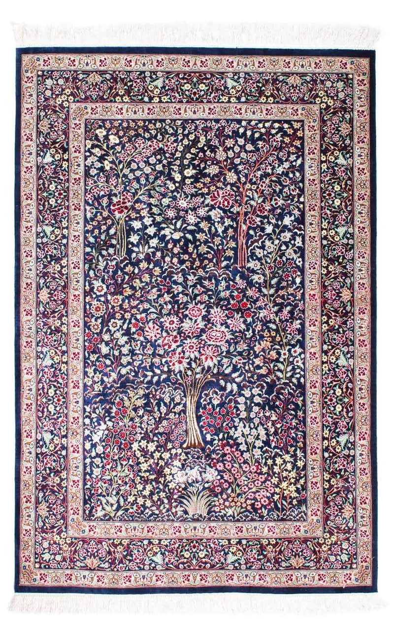 Persisk tæppe - Ghom - 152 x 100 cm - mørkeblå