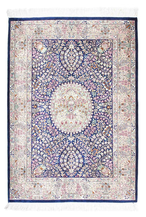Persisk tæppe - Ghom - 119 x 82 cm - mørkeblå