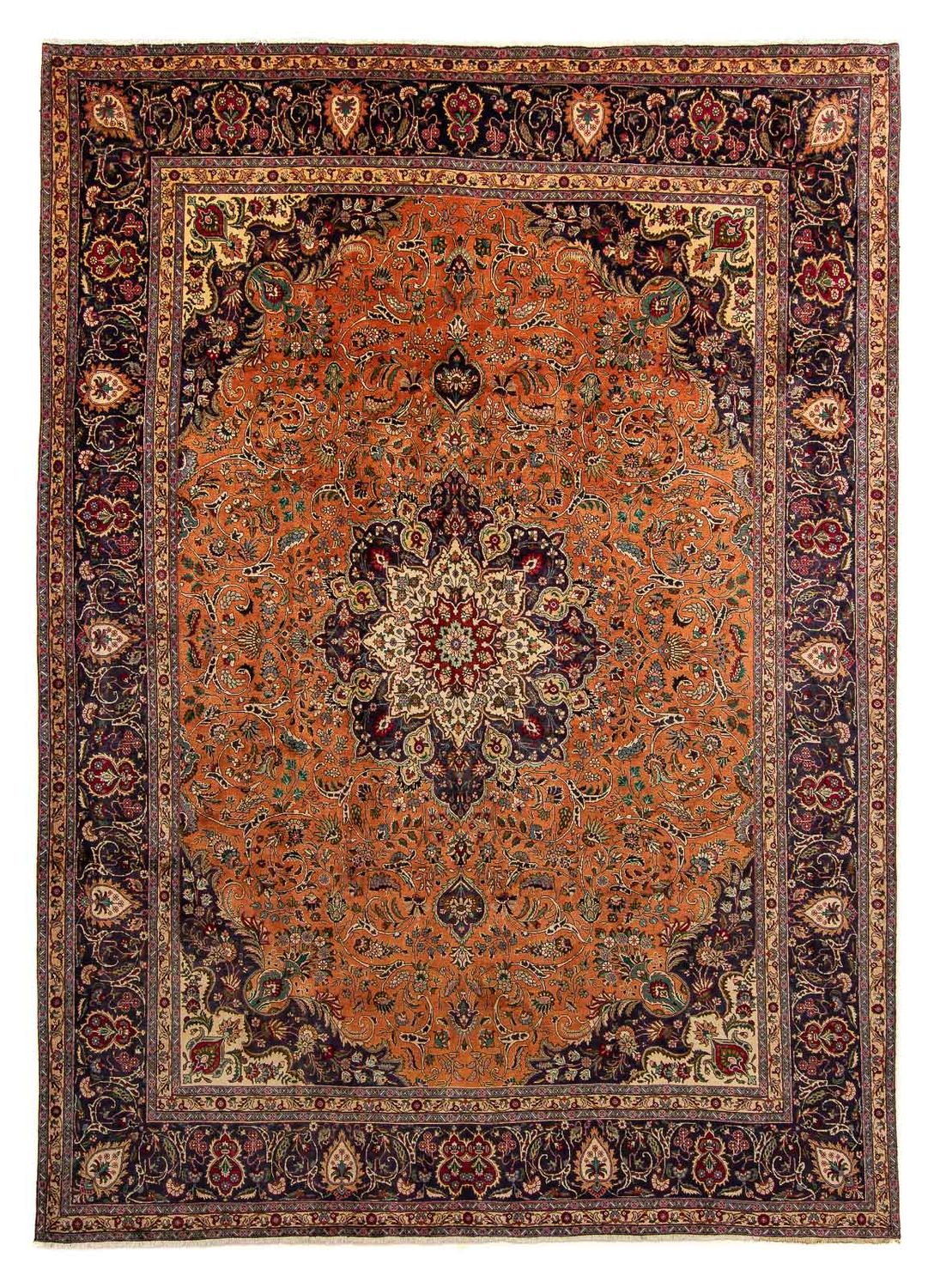 Persisk tæppe - Tabriz - 405 x 308 cm - rust