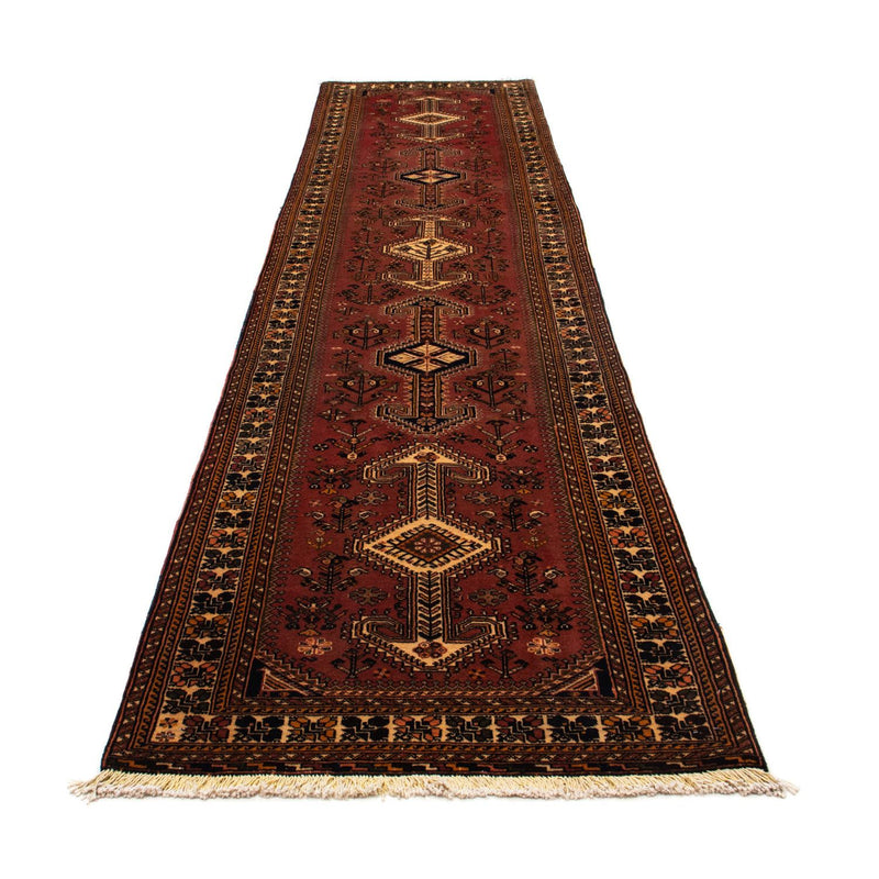 Løber Persisk tæppe - Nomadisk - 394 x 93 cm - brun