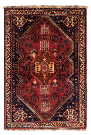 Persisk tæppe - Nomadisk - 155 x 103 cm - mørkerød
