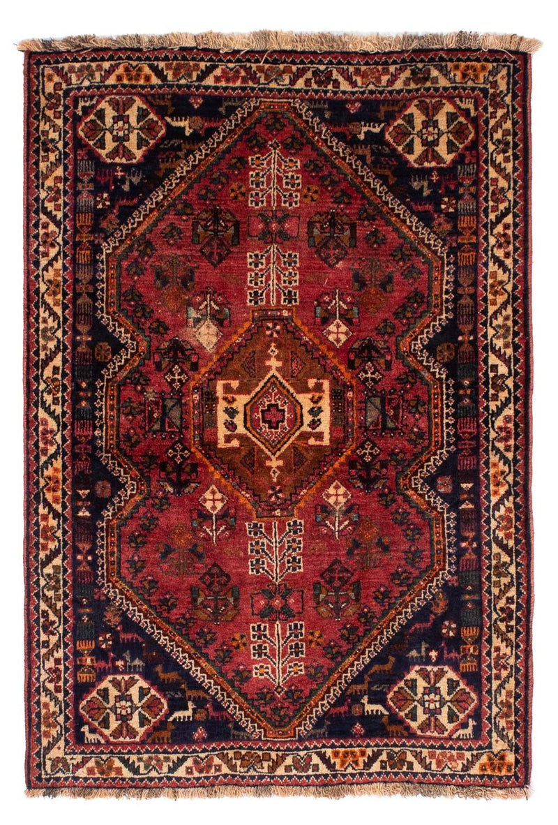 Persisk tæppe - Nomadisk - 155 x 103 cm - mørkerød