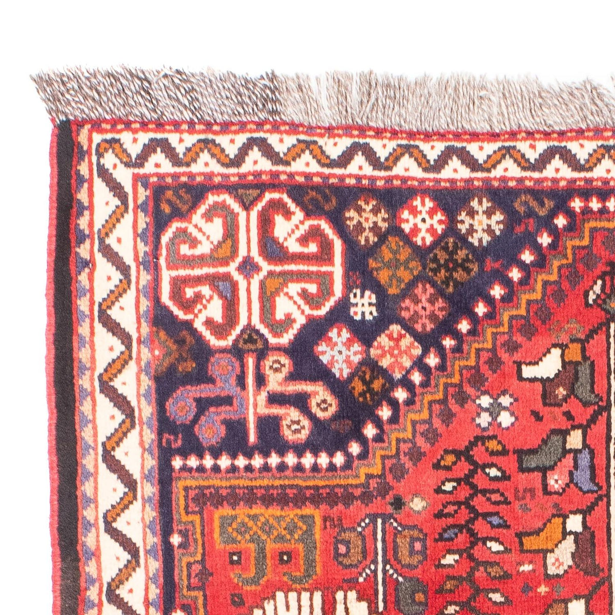 Persisk tæppe - Nomadisk - 153 x 106 cm - mørkerød