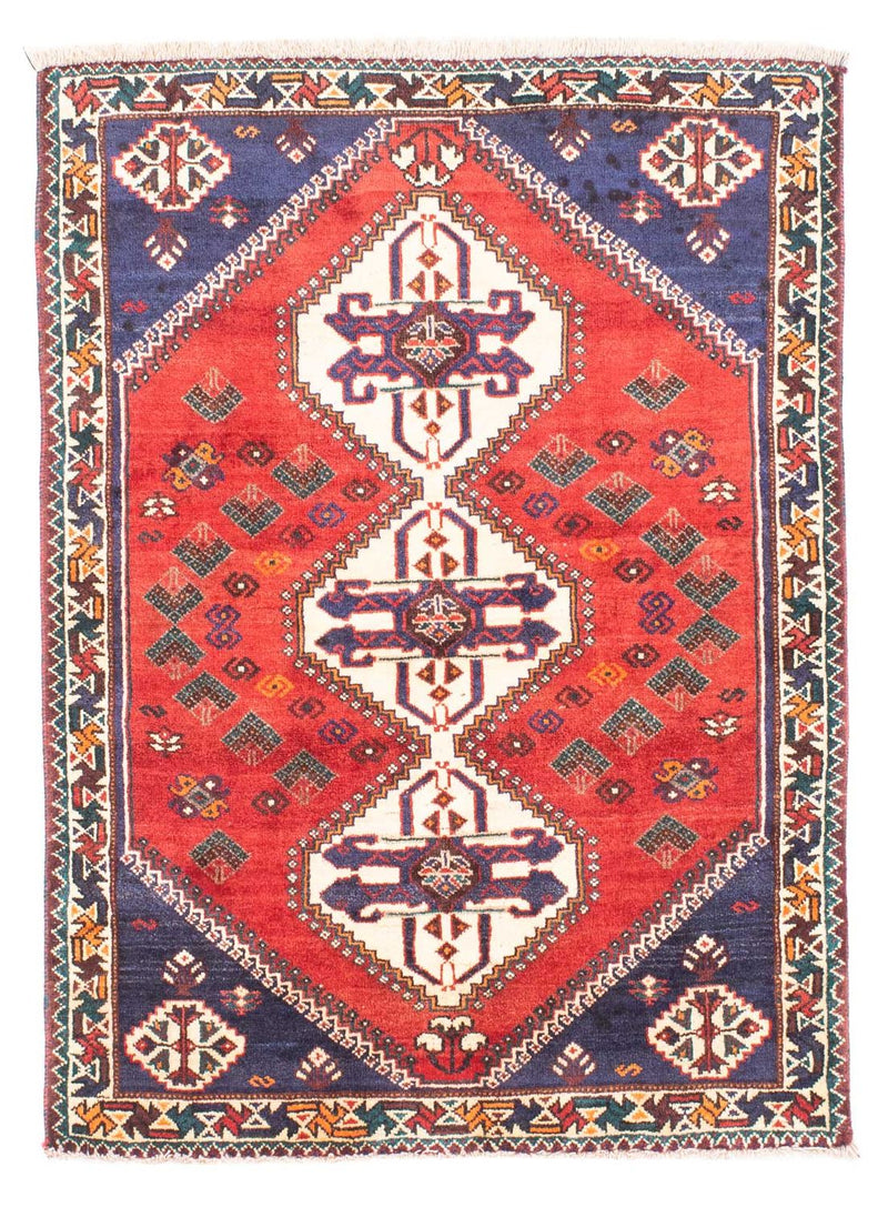 Persisk tæppe - Nomadisk - 145 x 110 cm - mørkerød