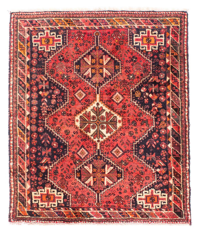 Persisk tæppe - Nomadisk - 145 x 120 cm - mørkerød