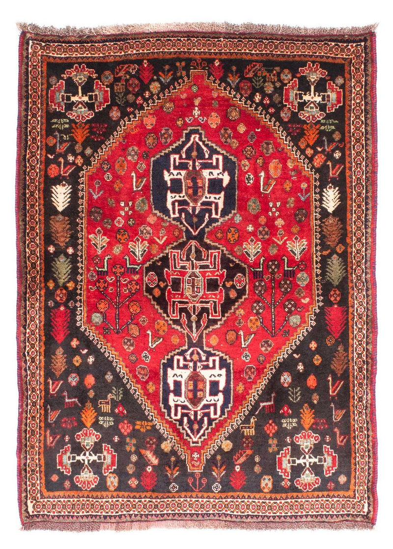 Persisk tæppe - Nomadisk - 174 x 124 cm - mørkerød