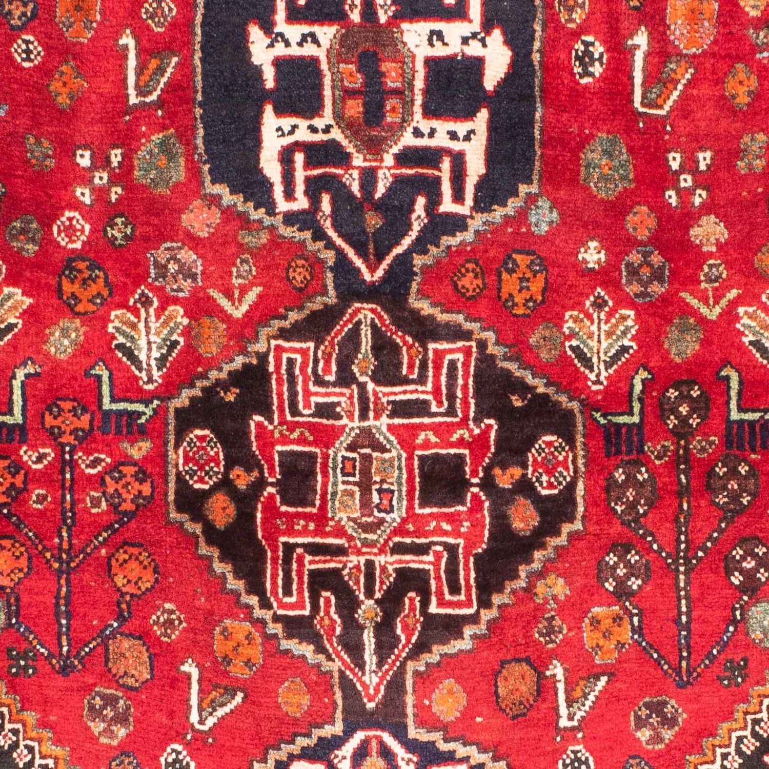 Persisk tæppe - Nomadisk - 174 x 124 cm - mørkerød