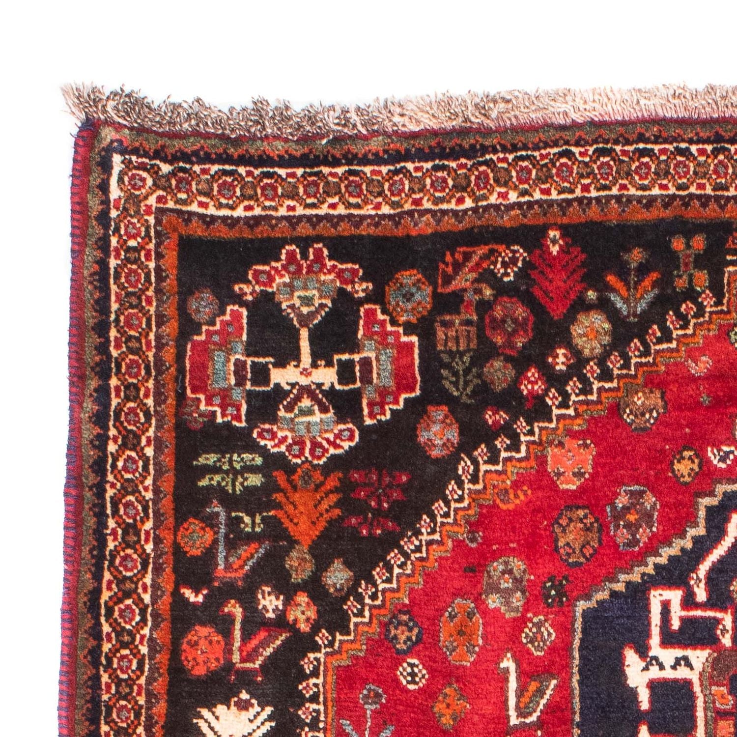 Persisk tæppe - Nomadisk - 174 x 124 cm - mørkerød