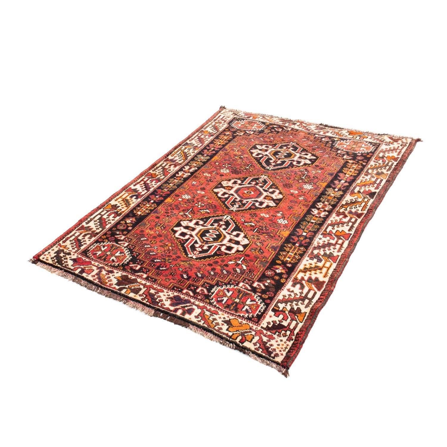 Persisk tæppe - Nomadisk - 152 x 114 cm - mørkerød