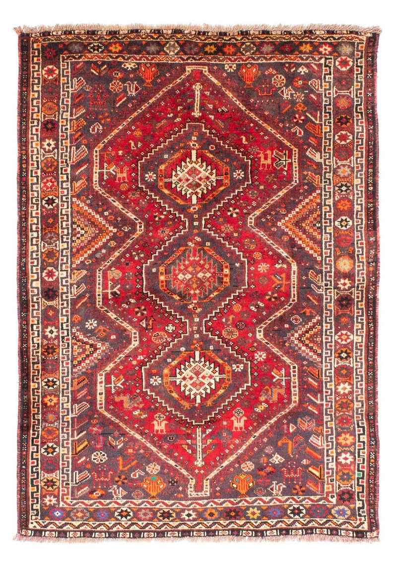 Persisk tæppe - Nomadisk - 170 x 116 cm - mørkerød