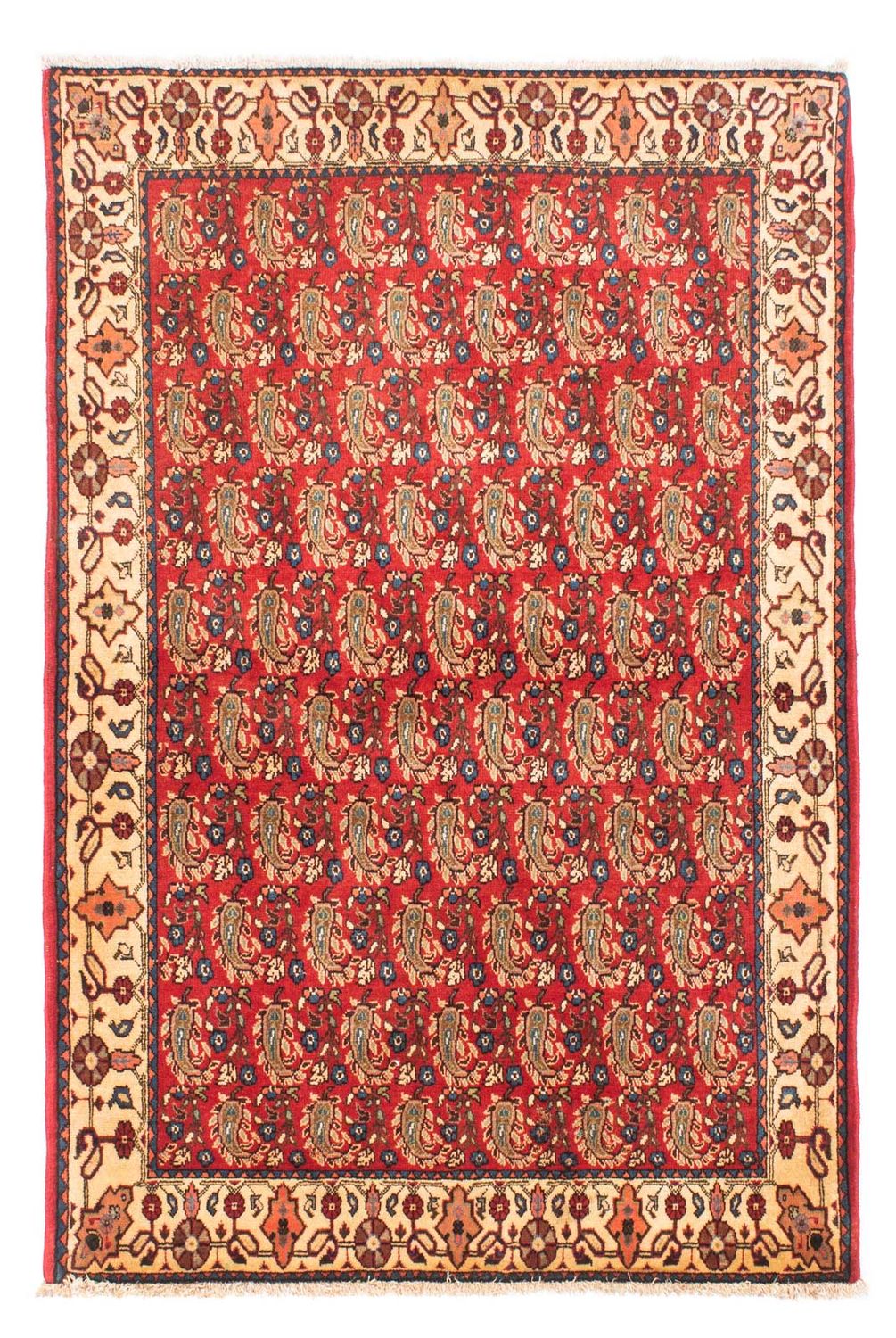 Persisk tæppe - Nomadisk - 160 x 110 cm - mørkerød