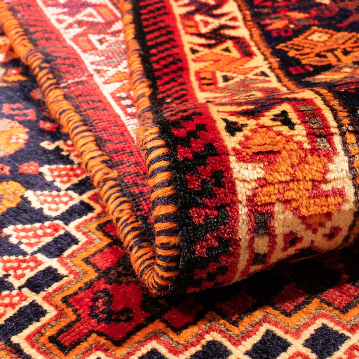 Persisk tæppe - Nomadisk - 165 x 115 cm - mørkerød