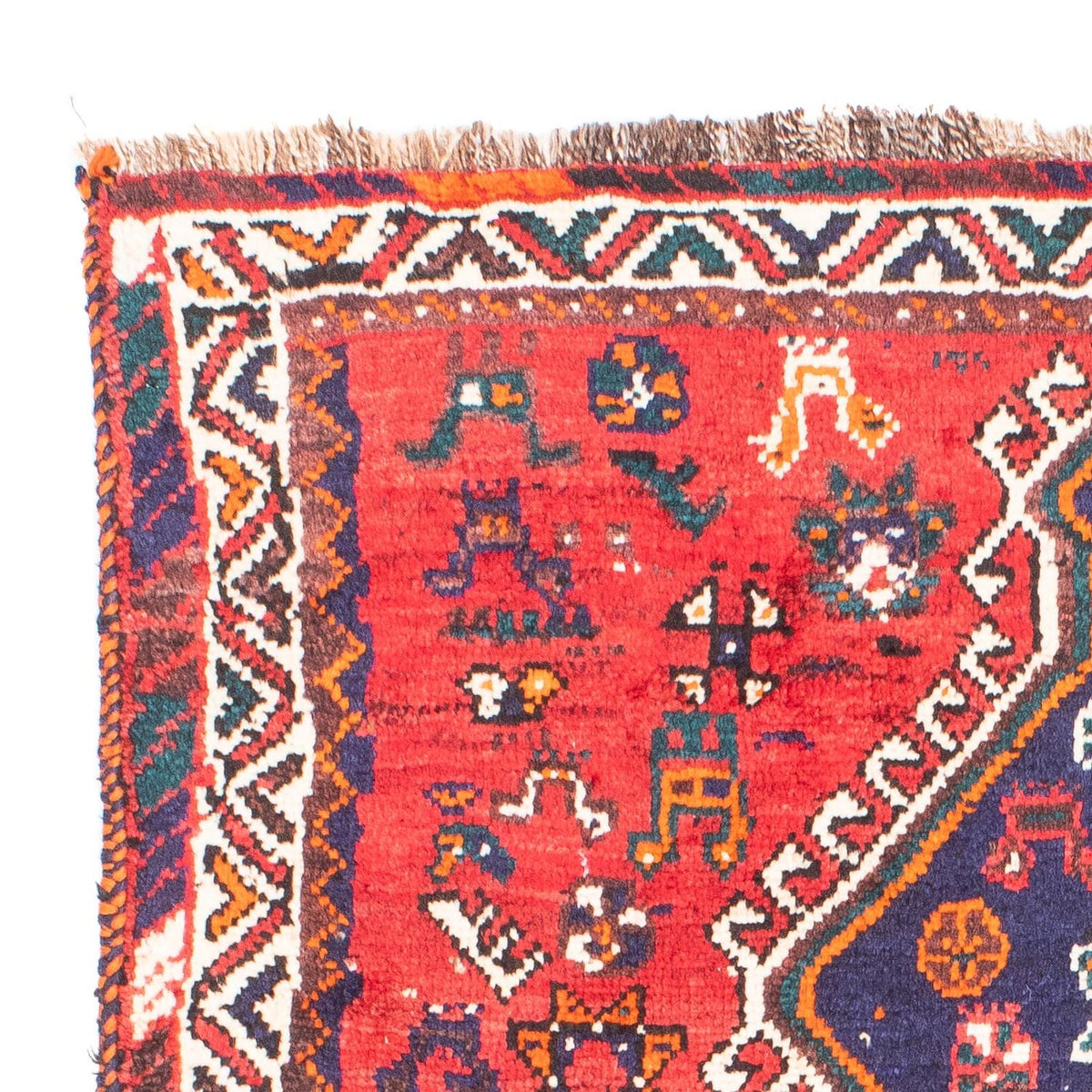 Persisk tæppe - Nomadisk - 170 x 117 cm - mørkerød