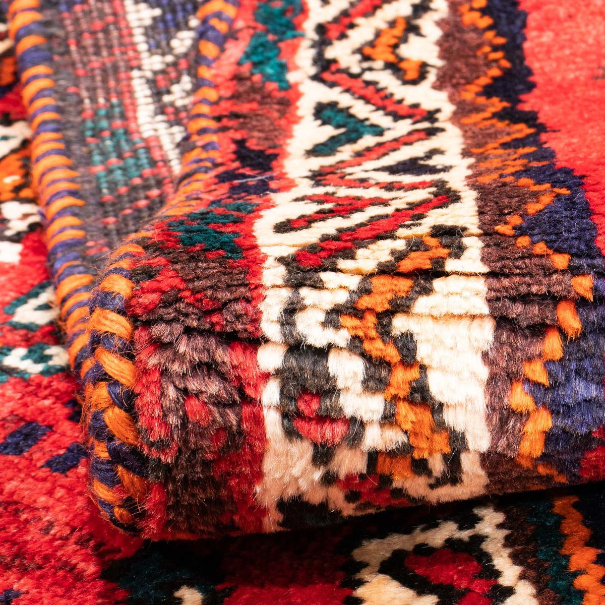 Persisk tæppe - Nomadisk - 170 x 117 cm - mørkerød