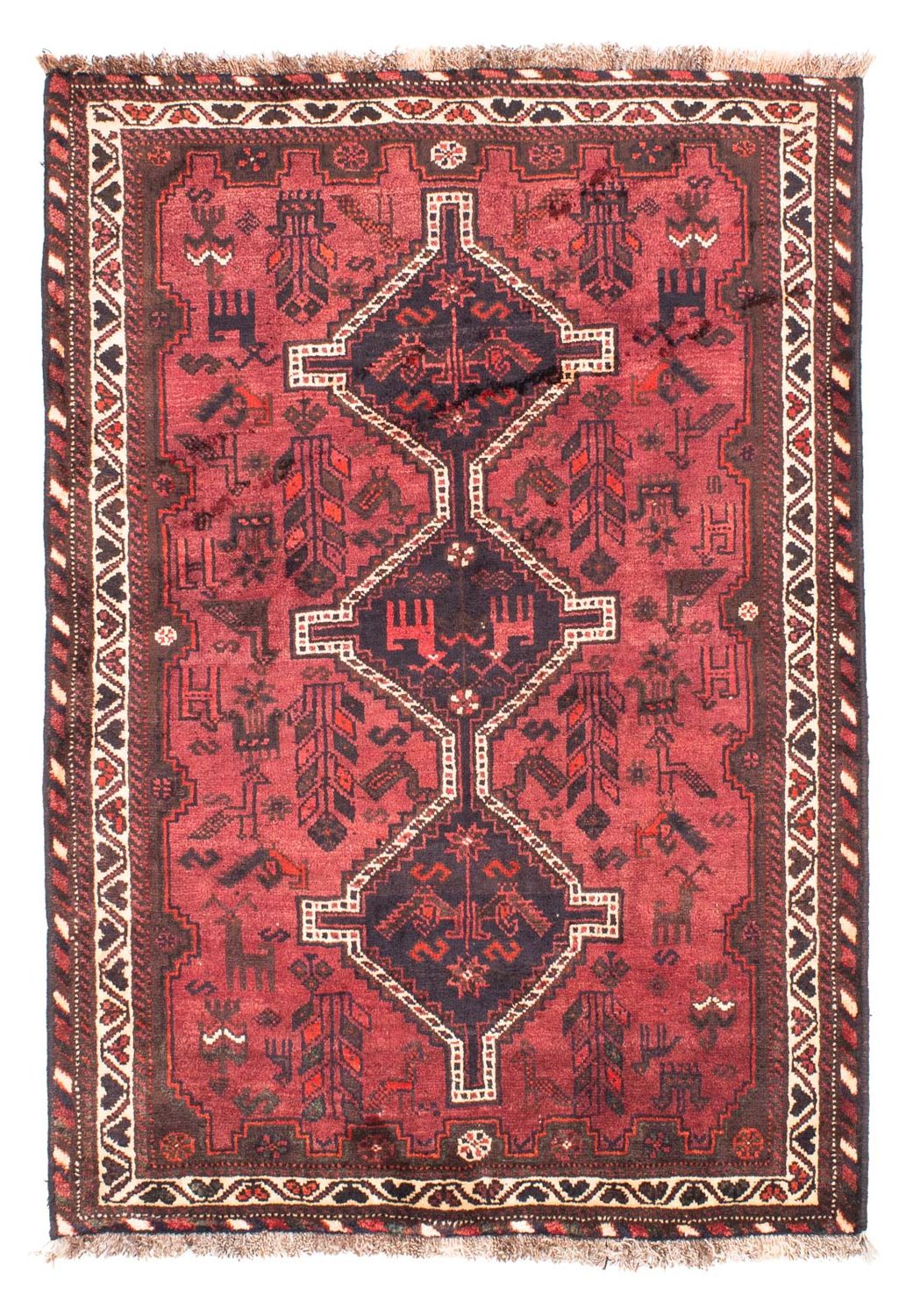 Persisk tæppe - Nomadisk - 160 x 112 cm - rød