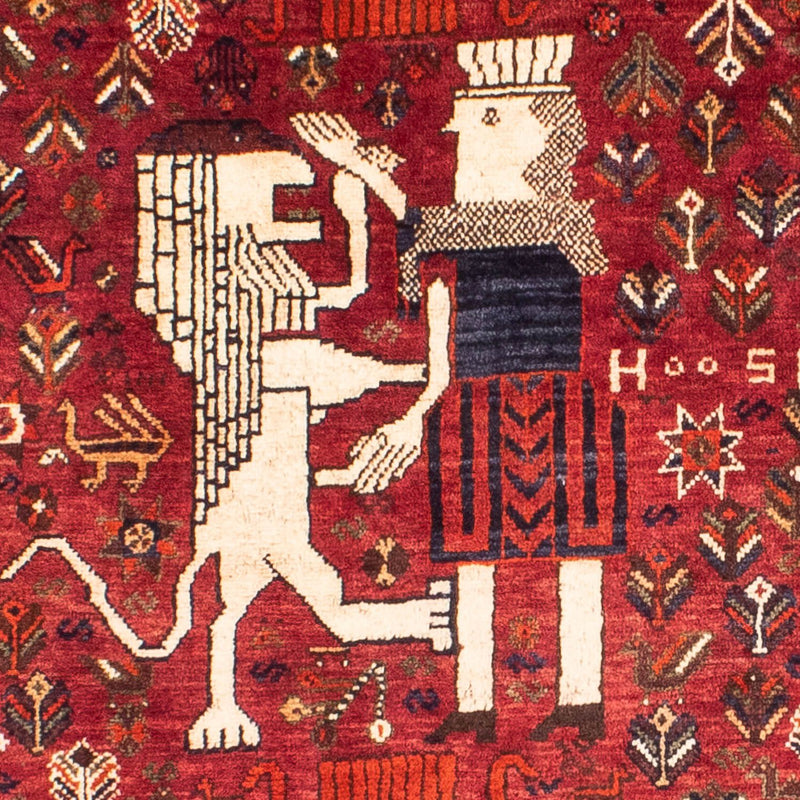 Persisk tæppe - Nomadisk - 220 x 145 cm - mørkerød