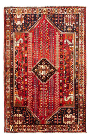 Persisk tæppe - Nomadisk - 255 x 160 cm - mørkerød
