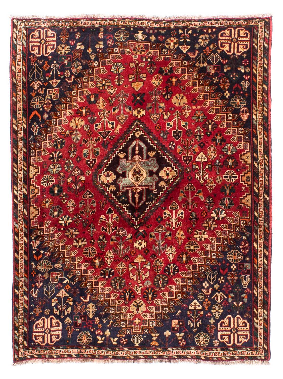 Persisk tæppe - Nomadisk - 185 x 138 cm - mørkerød