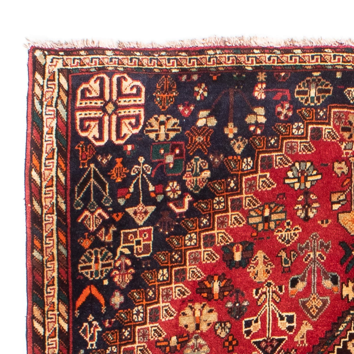 Persisk tæppe - Nomadisk - 185 x 138 cm - mørkerød