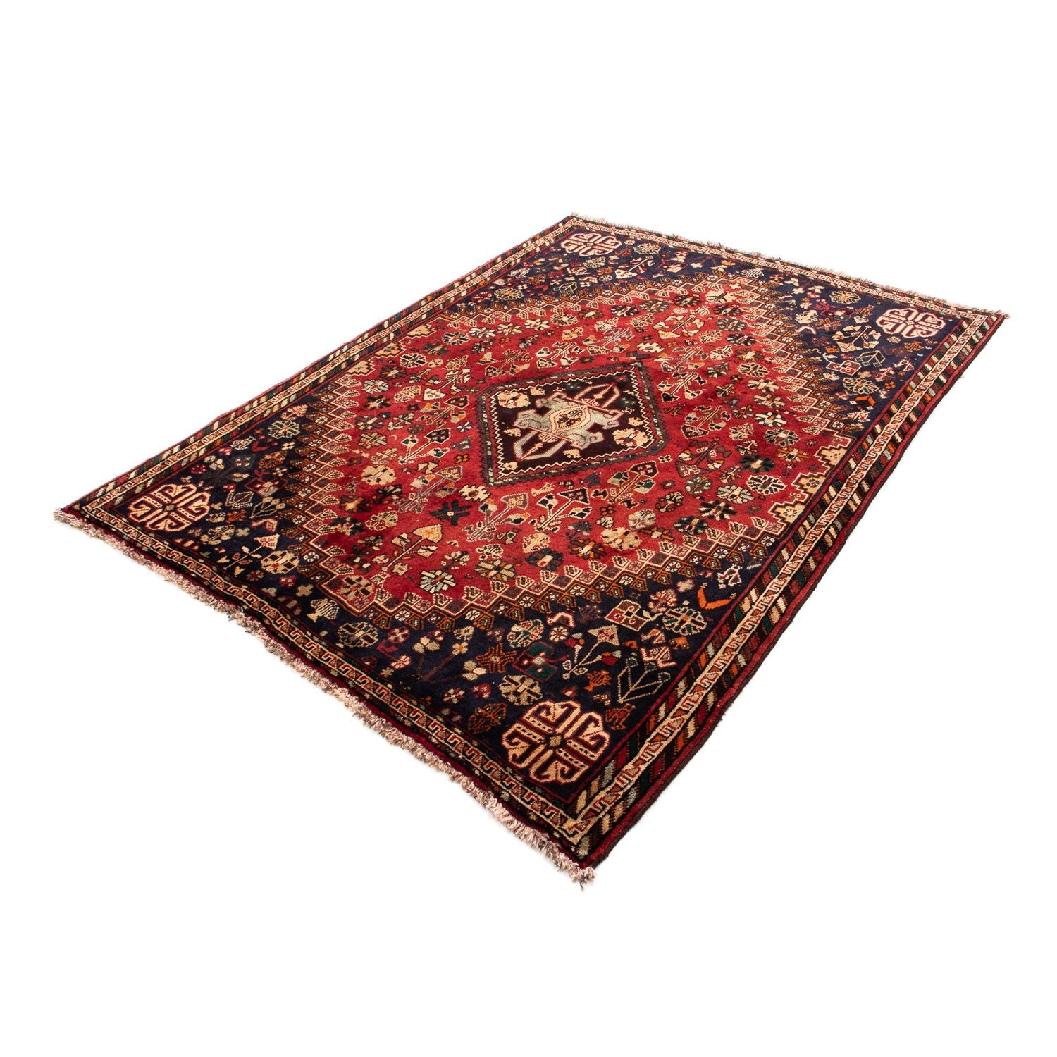 Persisk tæppe - Nomadisk - 185 x 138 cm - mørkerød