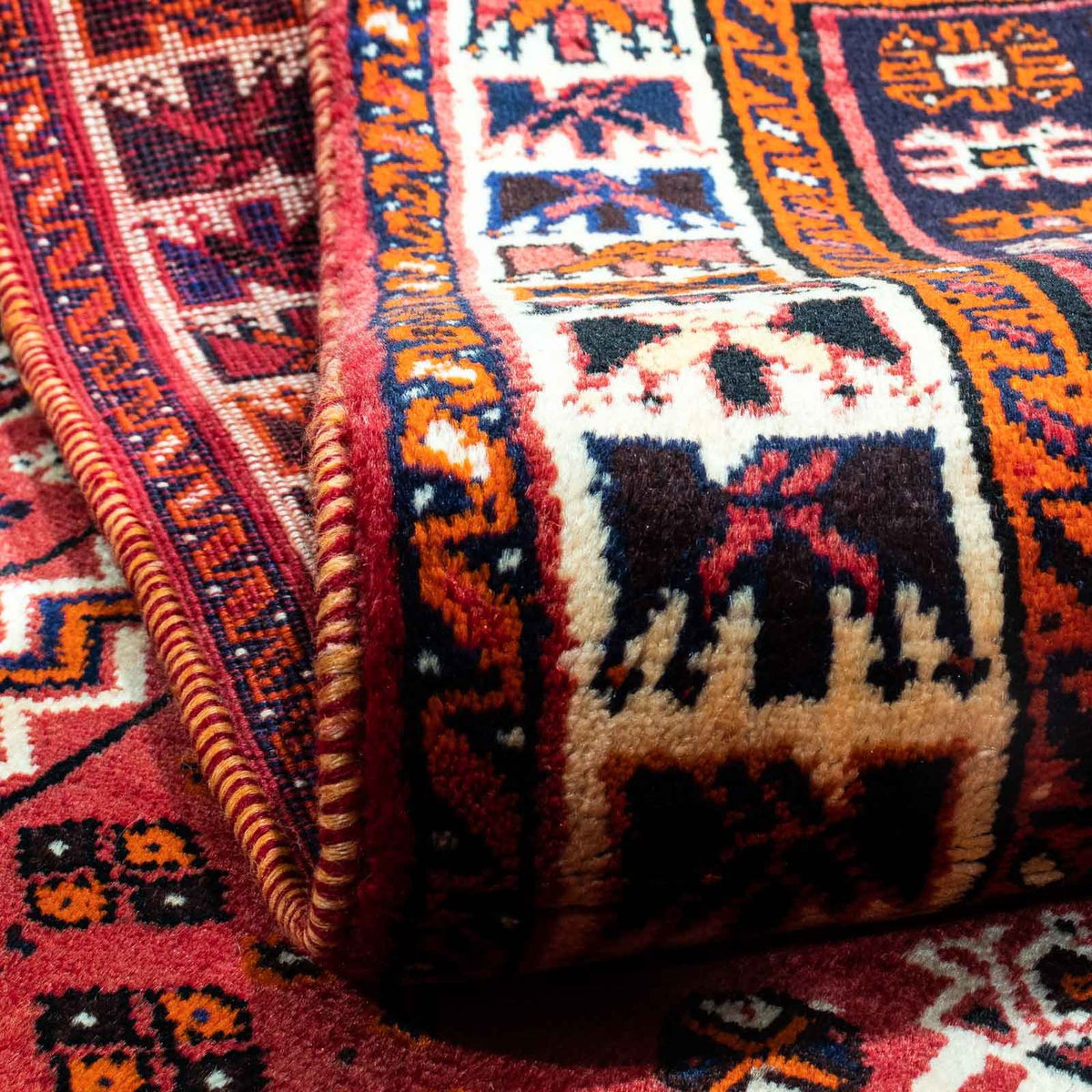 Persisk tæppe - Nomadisk - 240 x 170 cm - mørkerød