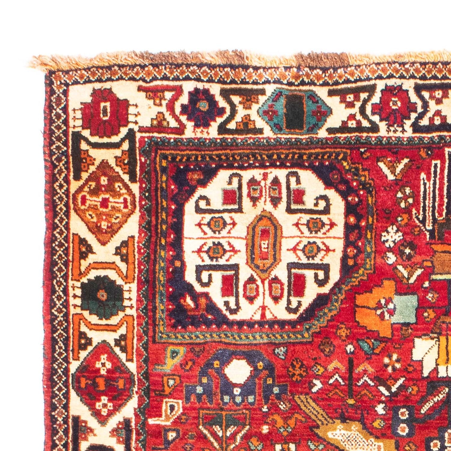 Persisk tæppe - Nomadisk - 170 x 130 cm - mørkerød