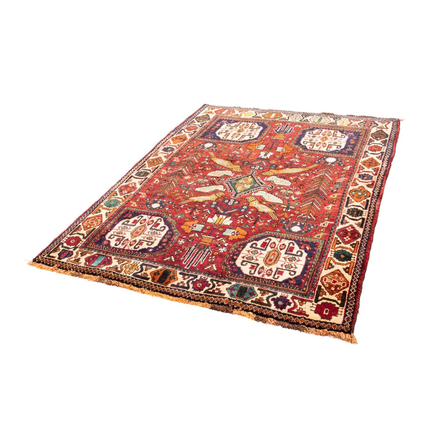 Persisk tæppe - Nomadisk - 170 x 130 cm - mørkerød