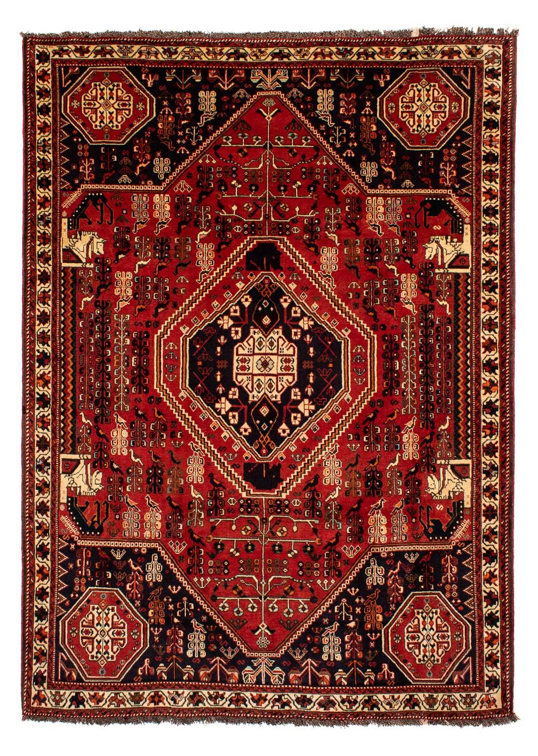 Persisk tæppe - Nomadisk - 290 x 208 cm - mørkerød
