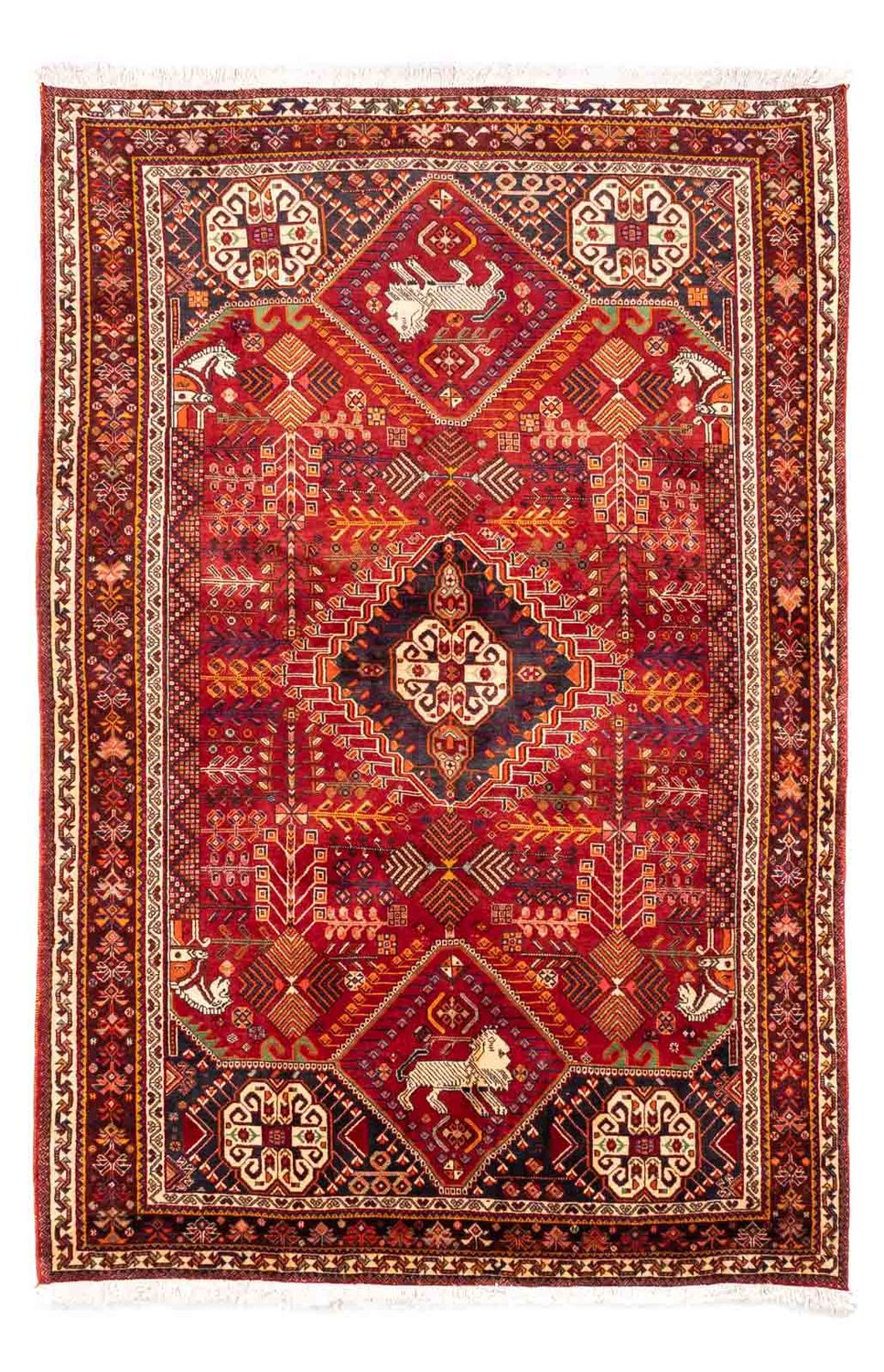Persisk tæppe - Nomadisk - 258 x 165 cm - mørkerød