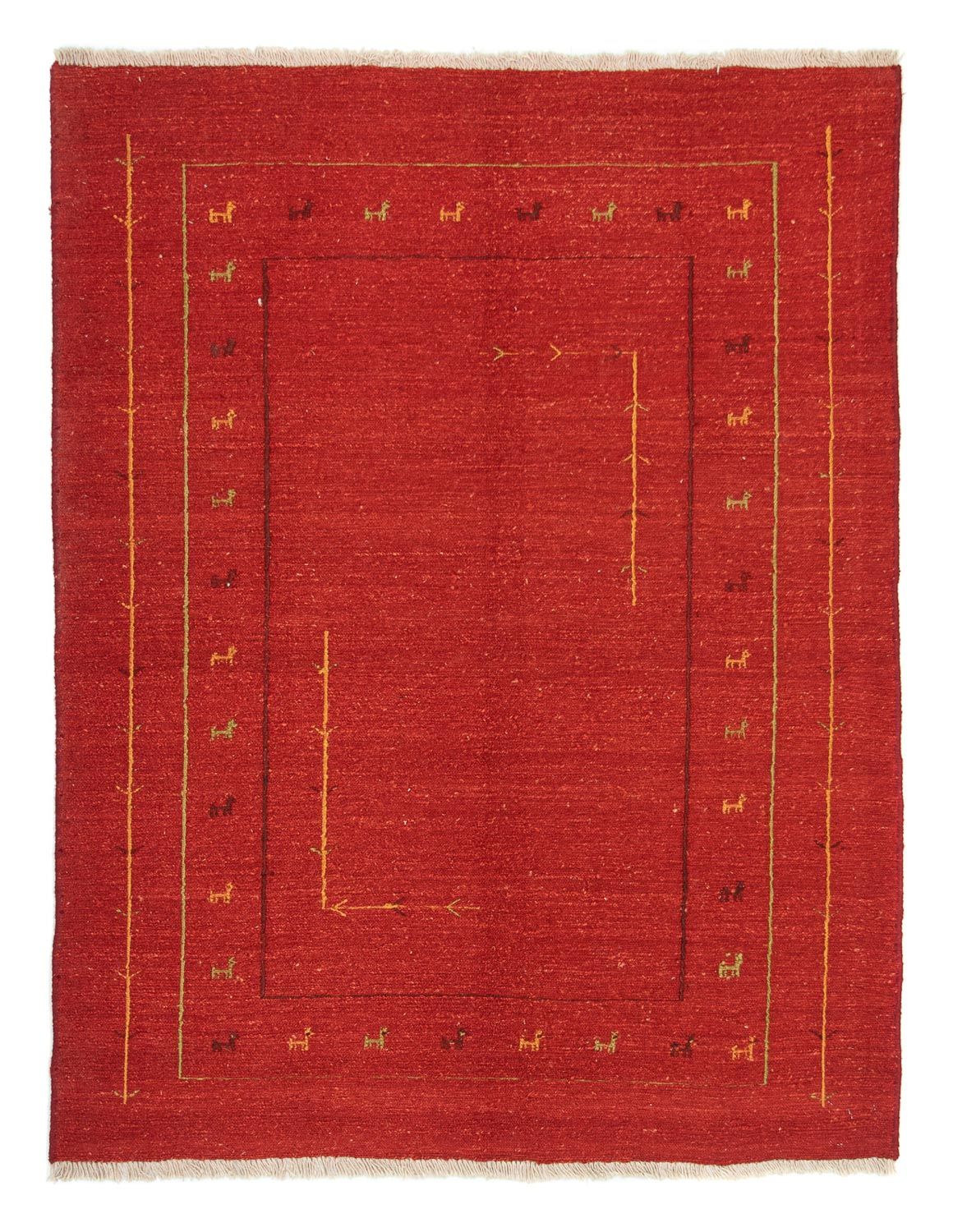 Gabbeh-tæppe - Persisk - 195 x 151 cm - rød