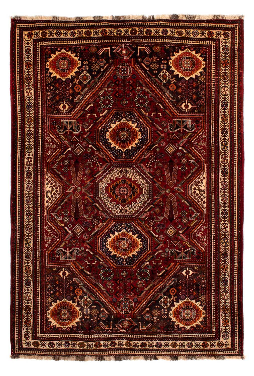 Persisk tæppe - Nomadisk - 310 x 210 cm - mørkerød