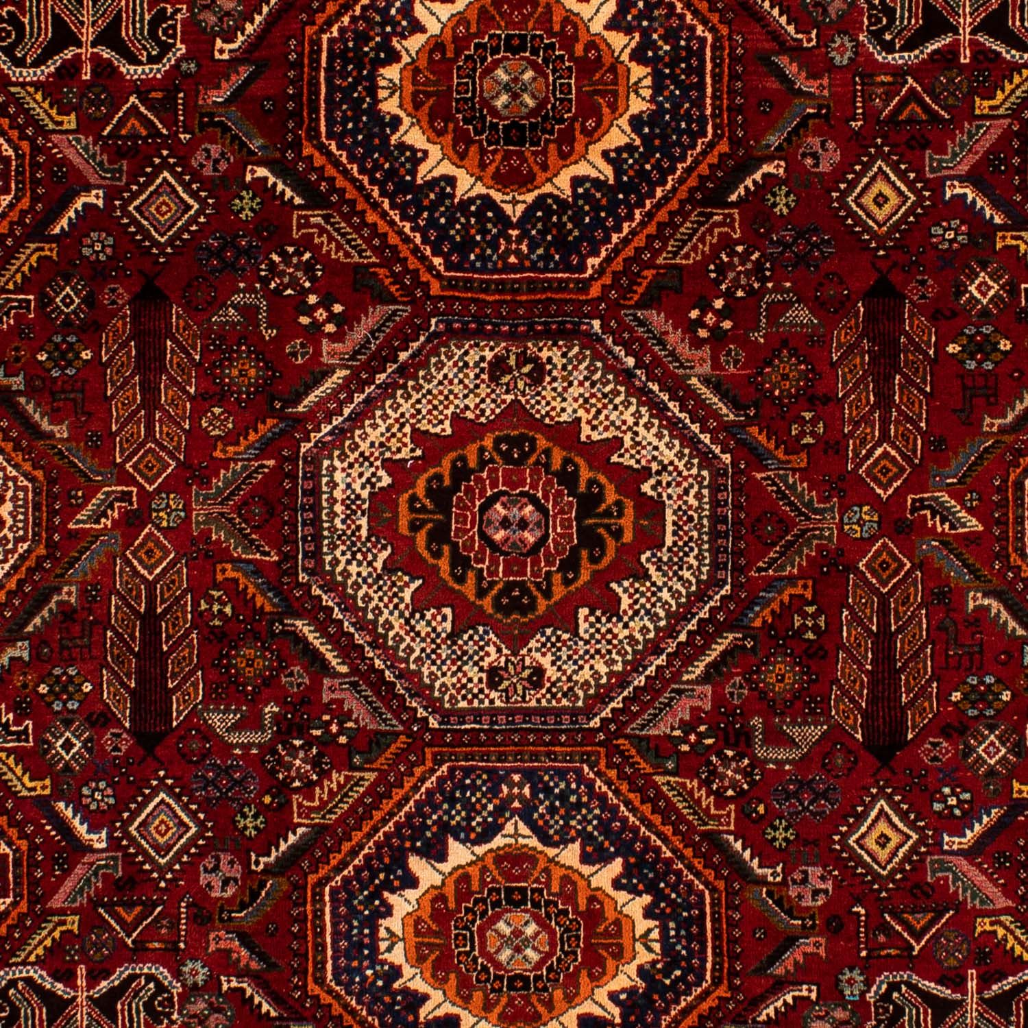 Persisk tæppe - Nomadisk - 310 x 210 cm - mørkerød
