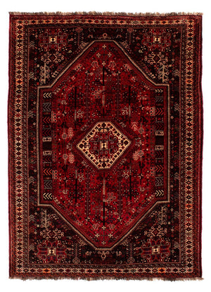 Persisk tæppe - Nomadisk - 245 x 190 cm - mørkerød