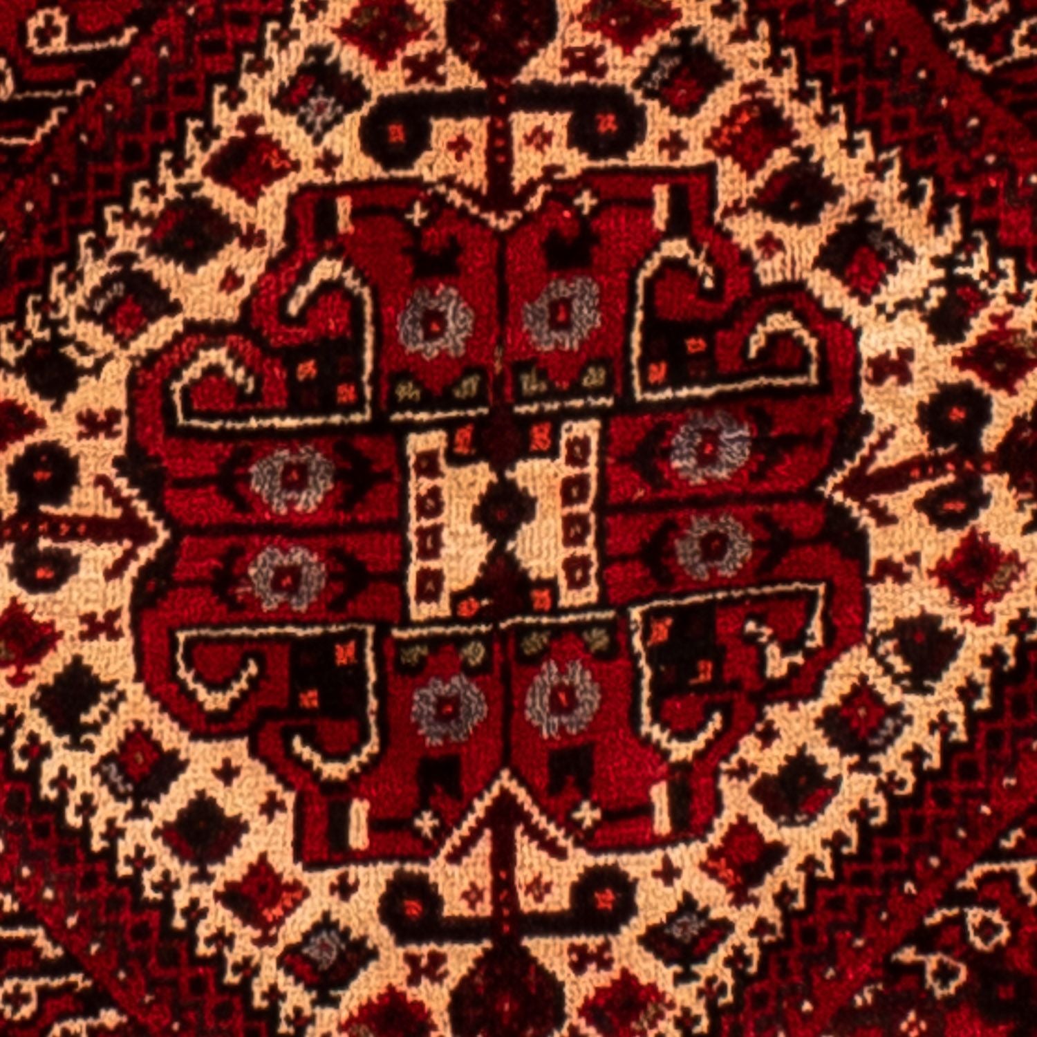 Persisk tæppe - Nomadisk - 245 x 190 cm - mørkerød