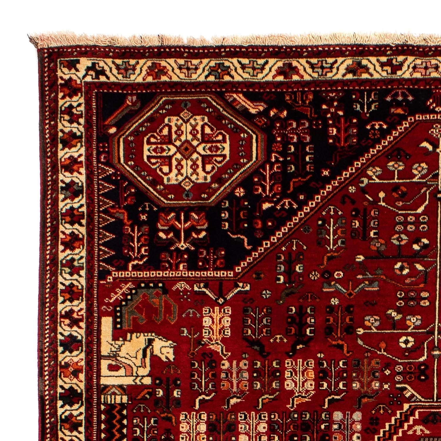 Persisk tæppe - Nomadisk - 295 x 205 cm - mørkerød