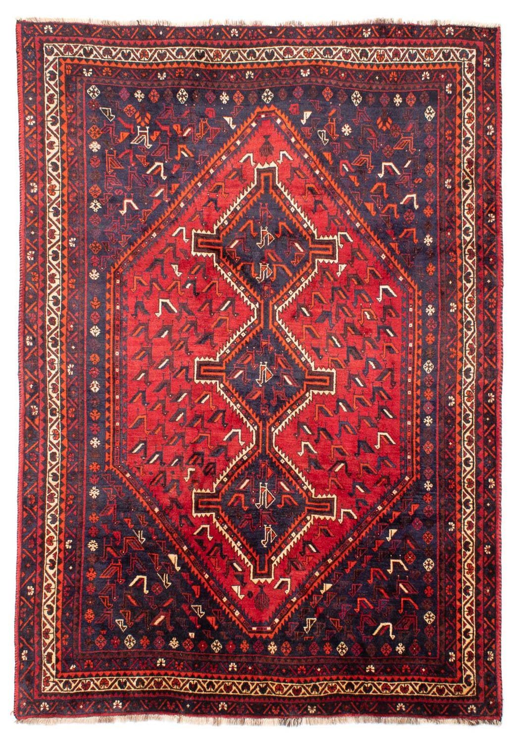 Persisk tæppe - Nomadisk - 300 x 215 cm - mørkerød