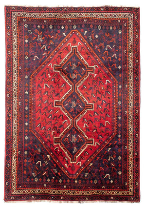 Persisk tæppe - Nomadisk - 300 x 215 cm - mørkerød
