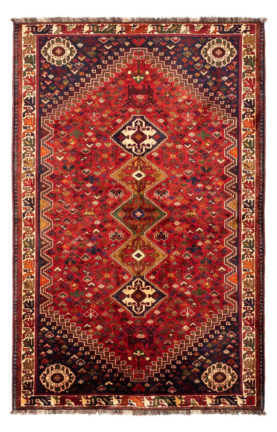 Persisk tæppe - Nomadisk - 270 x 170 cm - mørkerød