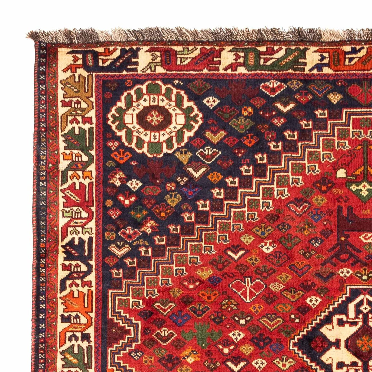 Persisk tæppe - Nomadisk - 270 x 170 cm - mørkerød