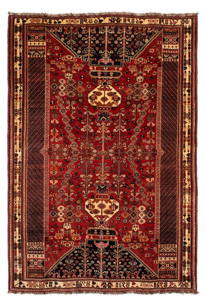 Persisk tæppe - Nomadisk - 275 x 190 cm - mørkerød
