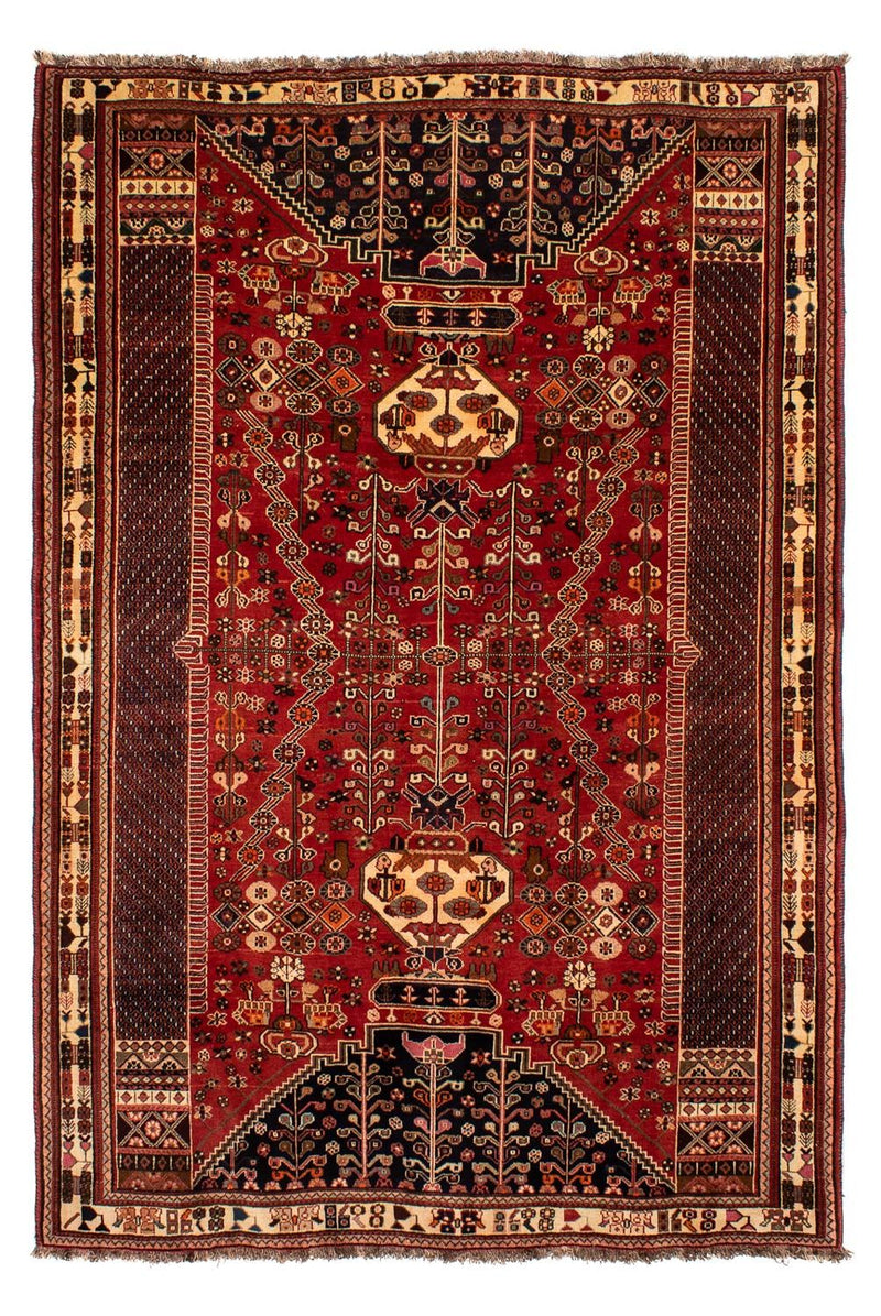 Persisk tæppe - Nomadisk - 275 x 190 cm - mørkerød