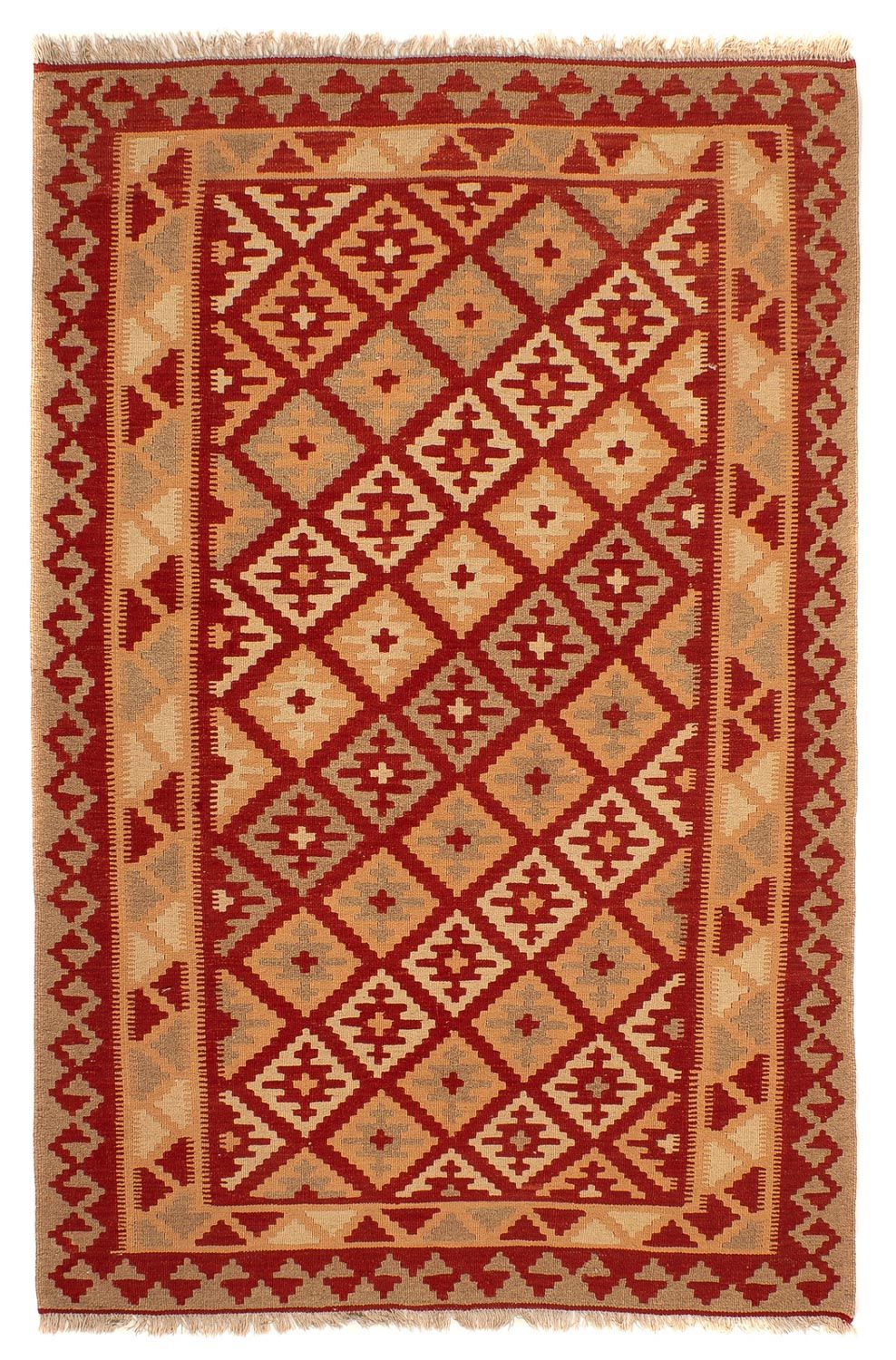 Kelim-tæppe - orientalsk - 212 x 145 cm - mørkerød